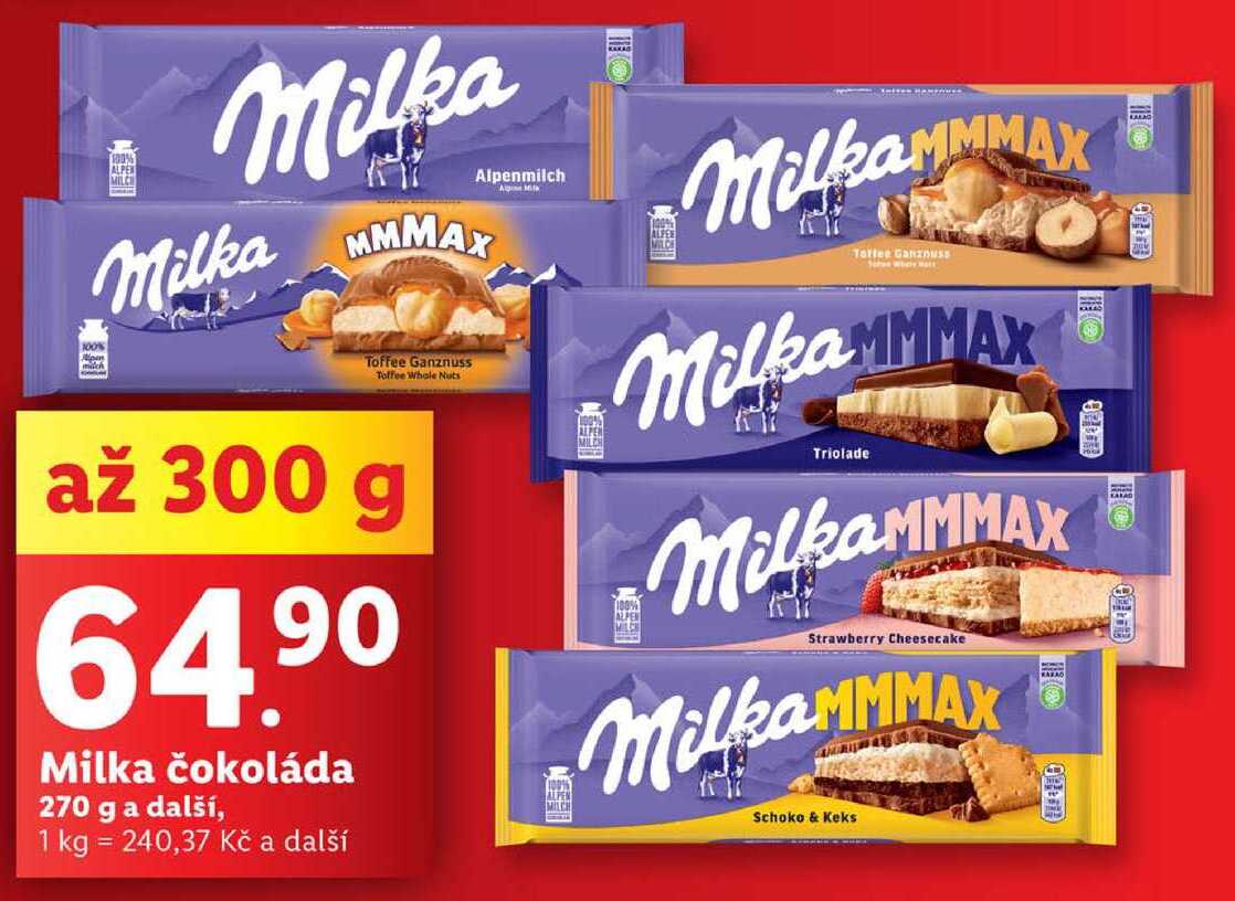 Milka čokoláda, 270 g a další