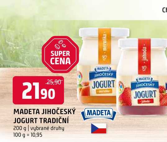 Madeta Jihočeský jogurt tradiční 200g, vybrané druhy