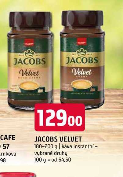 Jacobs Velvet instantní káva 180- 200g