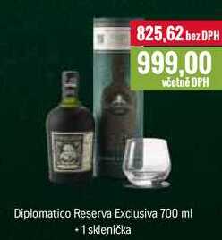 Diplomatico Reserva Exclusiva 700 ml + 1 sklenička 