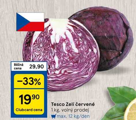 Tesco Zelí červené, 1 kg