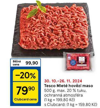 Tesco Mleté hovězí maso, 500 g