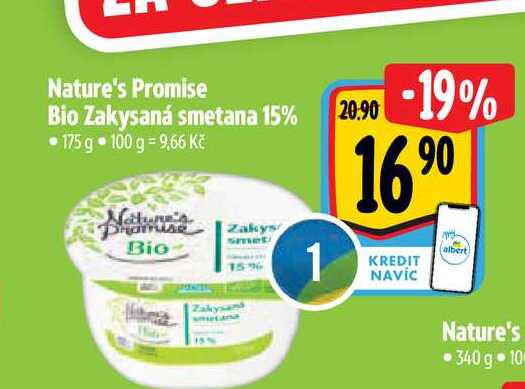 Nature's Promise Bio Zakysaná smetana 15% • 175 g  