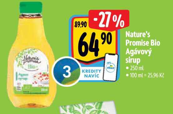  Nature's Promise Bio Agávový sirup • 250 ml   