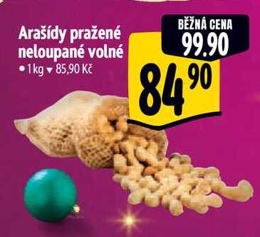 Arašídy pražené neloupané volné, 1 kg