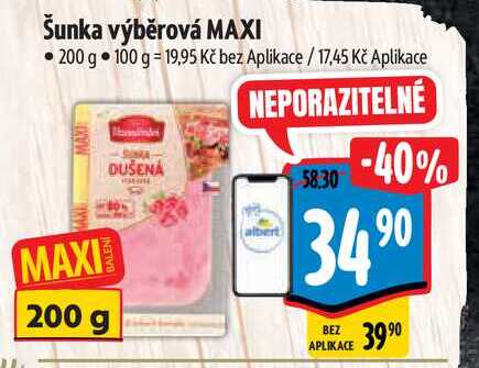 Šunka výběrová MAXI, 200 g 