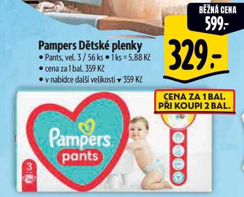 Pampers Dětské plenky, Pants, vel. 3/56 ks 