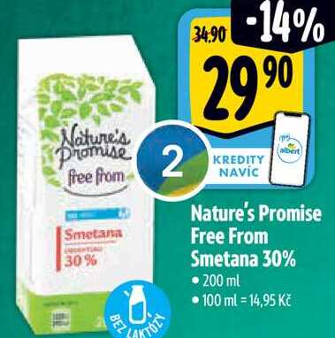 Nature's Promise Free From Smetana 30%, 200 ml 