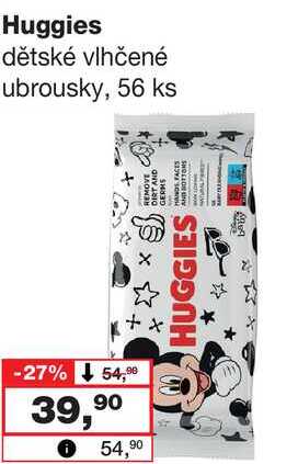 Huggies dětské vlhčené ubrousky, 56 ks