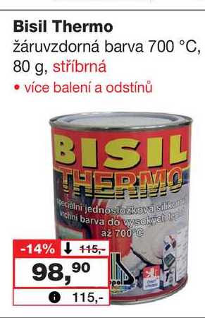 Bisil Thermo žáruvzdorná barva 700 °C, 80 g, stříbrná 