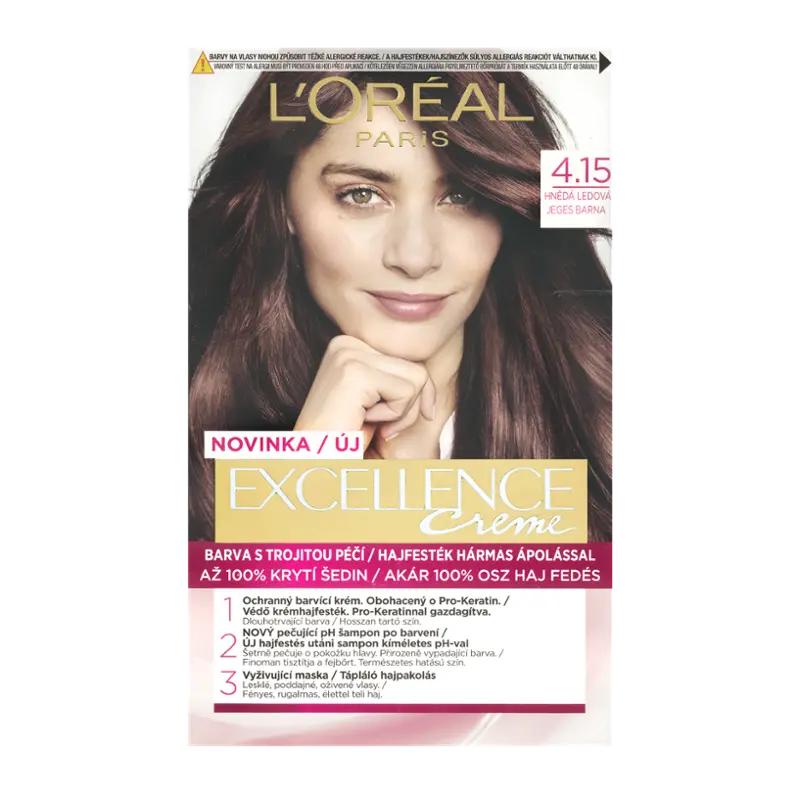 L'Oréal Barva na vlasy Excellence Creme 4.15 hnědá ledová, 1 ks