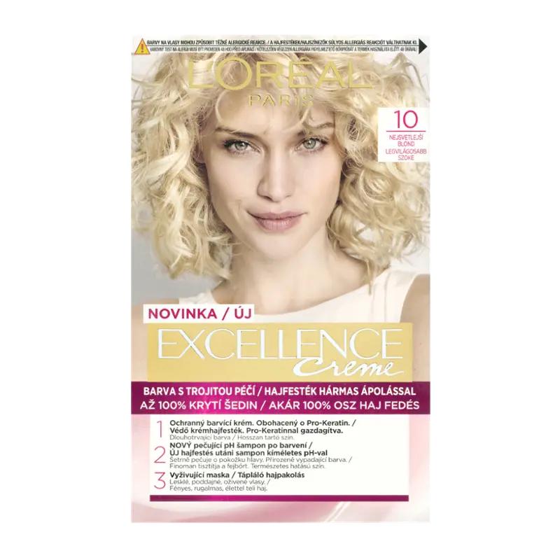 L'Oréal Barva na vlasy Excellence Creme 10 nejsvětlejší blond, 1 ks