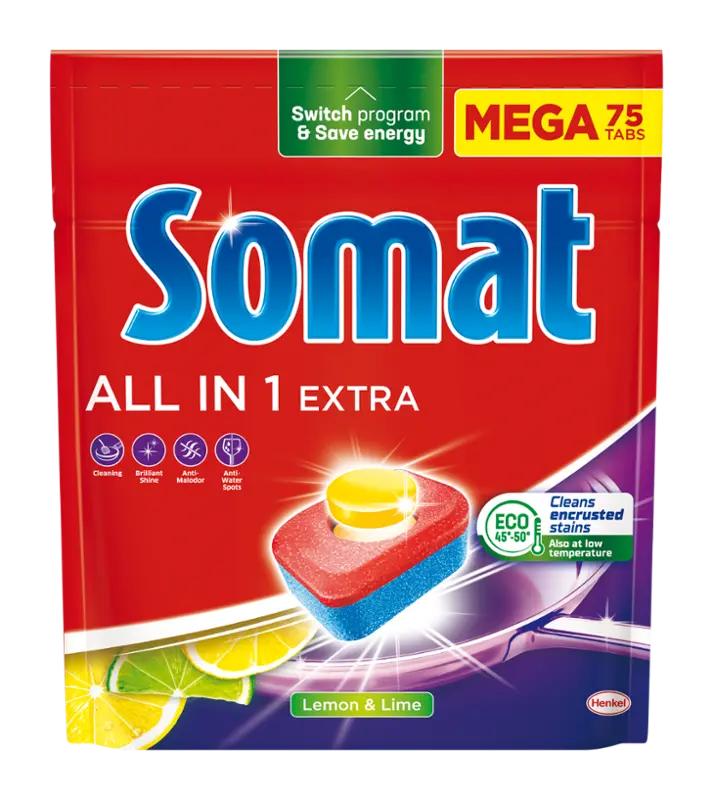 Somat Kapsle do myčky All in 1 Extra Lemon & Lime, 75 ks