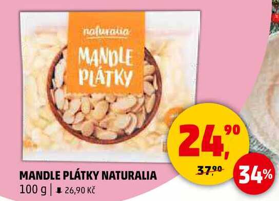 naturalia MANDLE PLÁTKY, 100 g