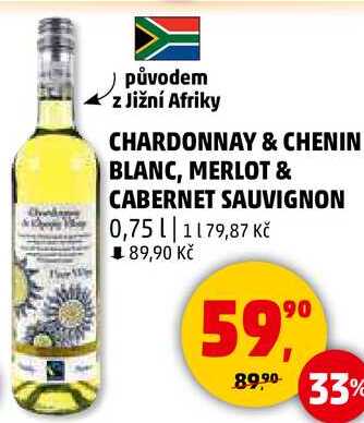 CHARDONNAY & CHENIN BLANC, MERLOT & CABERNET SAUVIGNON, 0,75 l 