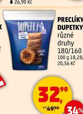 PRECLÍKY DUPLIKY různé druhy, 180/160 g