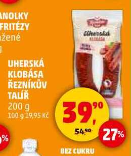 UHERSKÁ KLOBÁSA ŘEZNÍKŮV TALÍŘ, 200 g 