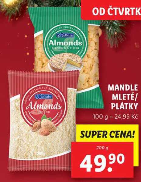 MANDLE MLETÉ/PLÁTKY, 200 g