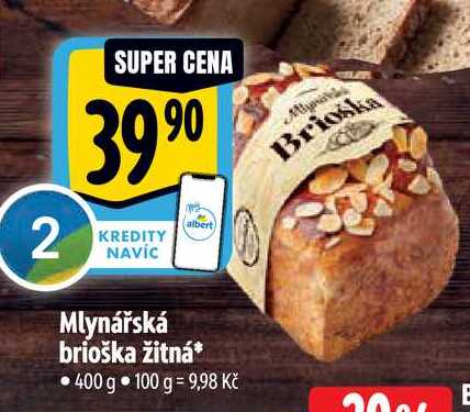  Mlynářská brioška žitná  400 g 