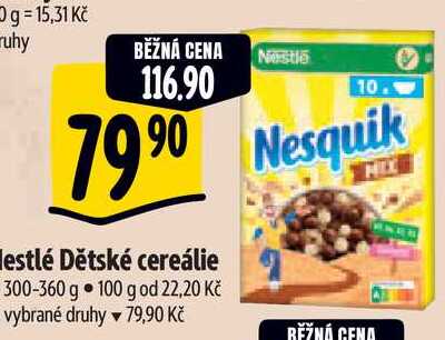 Nestlé Dětské cereálie 300-360g, vybrané druhy