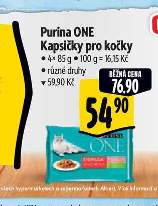 Purina ONE Kapsičky pro kočky 4x 85 g 