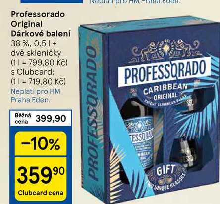 Professorado Original Dárkové balení 38 %, 0.5 1+ dvě skleničky