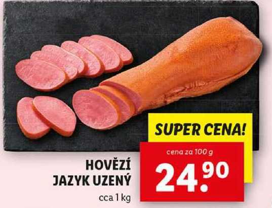 HOVĚZÍ JAZYK UZENÝ, cena za 100 g 