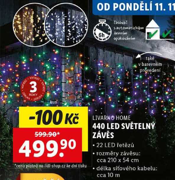 440 LED SVĚTELNÝ ZÁVĚS 