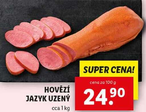 HOVĚZÍ JAZYK UZENÝ, cena za 100 g