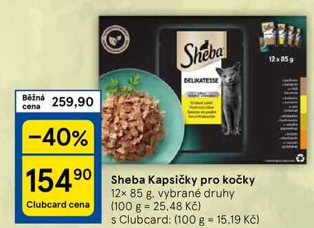 Sheba Kapsičky pro kočky, 12× 85 g. vybrané druhy 