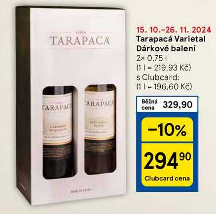 Tarapacá Varietal Dárkové balení, 2x 0,75 l