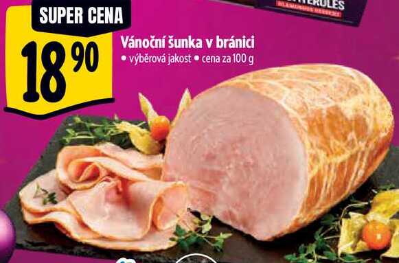 Vánoční šunka v bránici, cena za 100 g  