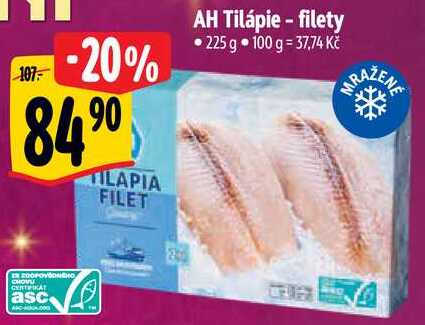 AH Tilápie - filety, 225 g  