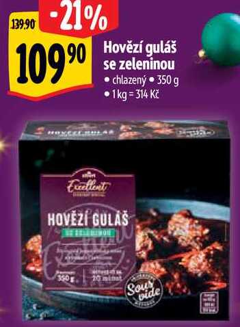 Hovězí guláš se zeleninou, 350 g 