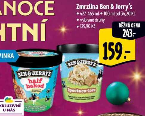 Zmrzlina Ben & Jerry's, 427-465 ml