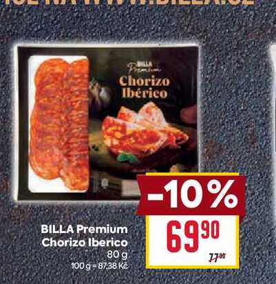 BILLA Premium Chorizo Iberico 80 g 