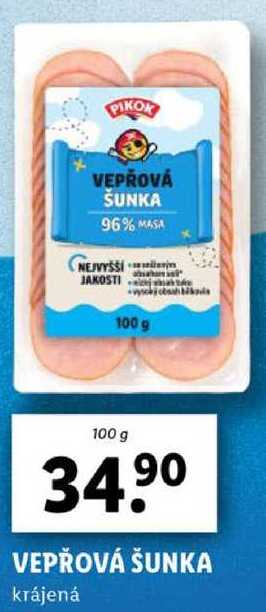 VEPŘOVÁ ŠUNKA, 100 g