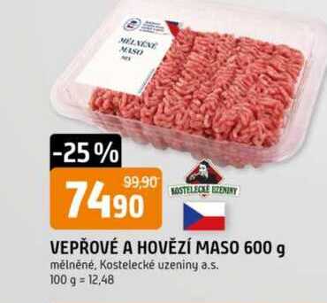 VEPŘOVÉ A HOVĚZÍ MASO 600 g mélněné