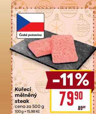 Kuřecí mělněný steak cena za 500 g 