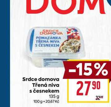 Srdce domova Třená niva s česnekem 135 g 