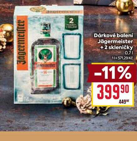 Dárkové balení Jägermeister +2 skleničky 0,7l