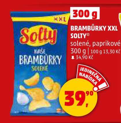 BRAMBŮRKY XXL SOLTY solené, paprikové, 300 g