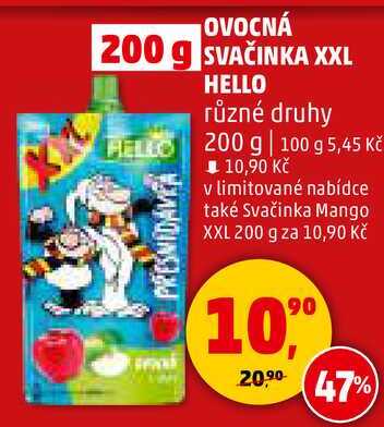 OVOCNÁ SVAČINKA XXL HELLO různé druhy, 200 g