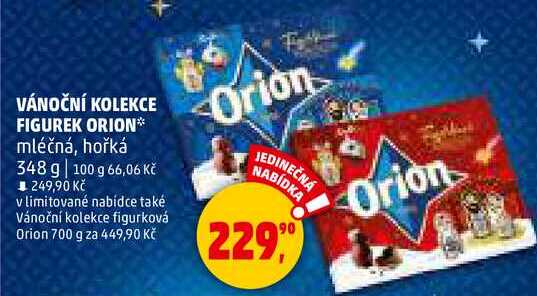 VÁNOČNÍ KOLEKCE FIGUREK ORION mléčná, hořká, 348 g 