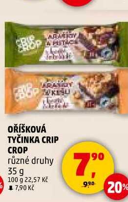 OŘÍŠKOVÁ TYČINKA CRIP CROP různé druhy, 35 g 