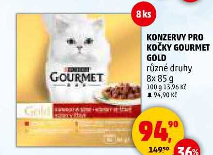 KONZERVY PRO KOČKY GOURMET GOLD různé druhy, 8x 85 g