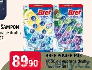 Bref Power Aktiv WC blok 4x50ml, vybrané druhy