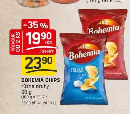 BOHEMIA CHIPS různé druhy 60 g 