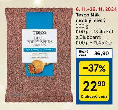 Tesco Mák modrý mletý, 200 g