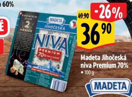 Madeta Jihočeská niva Premium 70%, 100 g